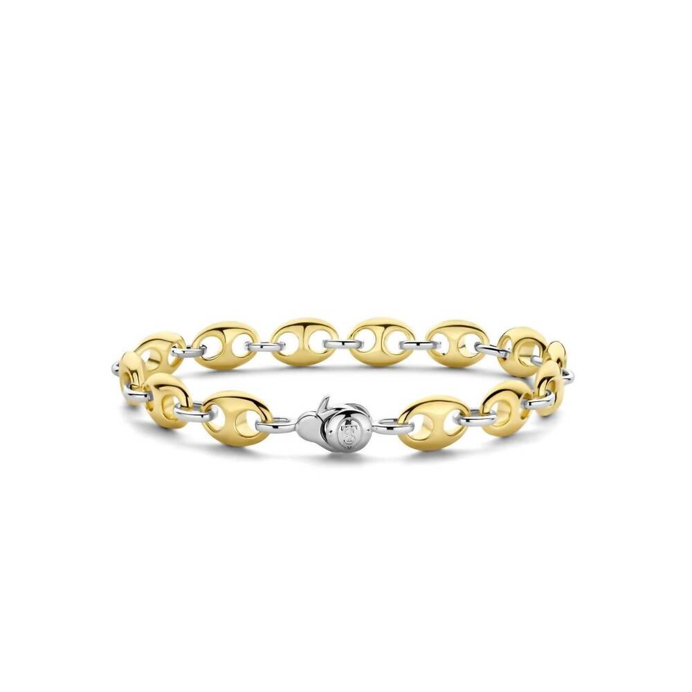 NEW TI SENTO women's coffee bean bracelet in gold/silver